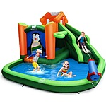 6-in-1 Inflatable Bounce House w/ Water Slide, Splash Pool, Basketball Hoop, Water Cannon &amp; Climbing Wall $151 + Free Shipping