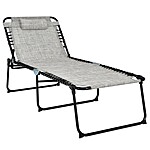 Costway XL Portable Folding Chaise Lounge Chair w/ Adjustable Backrest, Footrest &amp; 440lb Capacity (Gray or Black) $60 + Free Shipping