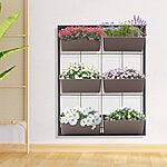 3-Tier Wall Mounted Hanging Planter w/ 6 Planter Boxes $32 + Free Shipping