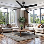 48&quot; Yitahome Ceiling Fan w/ Light &amp; Remote (Black) $37 + Free Shipping