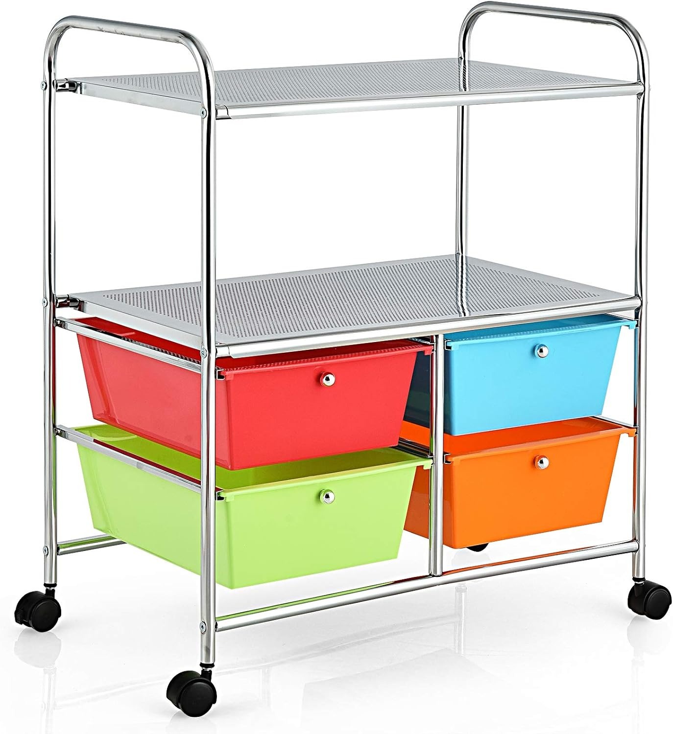 2-Tier Rolling Storage Cart w/ 4 Drawers & 360° Wheels (Various Colors) $39.59 + Free Shipping