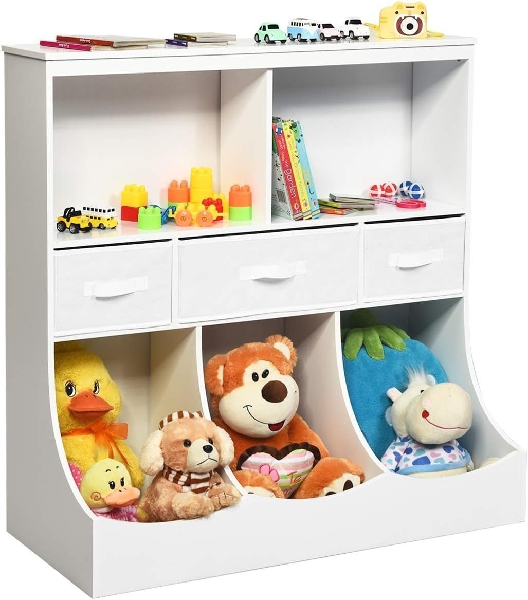 3-Tier Wooden Kids Toy Storage Organizer Cabinet w/ Shelves & Removable Drawers (Various Colors) $60.29 + Free Shipping