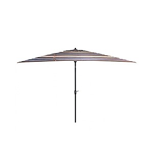 Hampton Bay 10' x 6' Striped Aluminum Patio Umbrella w/ Crank & Auto-Tilt $59 + Free Shipping