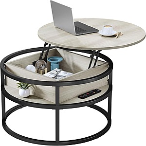 YITAHOME 31.5" Round Lift-Top Coffee Table (White Oak) $59.40 + Free Shipping