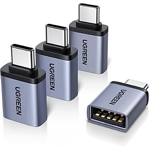 UGREEN USB-C Adapters: 4-Pack USB 3.2 USB-A Female to USB-C Male Adapters $7 & More