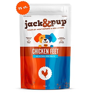 75-ct Jack & Pup Dried Chicken Feet Dog Treats .99
