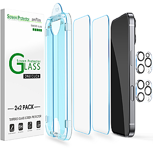 Prime Members: 2-Pack amFilm OneTouch Screen Protectors for iPhone 16/15/14/13 from $4.55 + Free Shipping