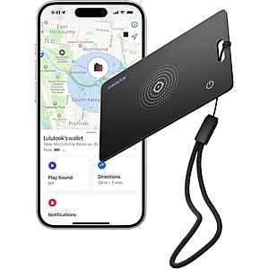 LULULOOK Wallet Tracker Card for iOS (Black or White) $13.75 + Free Shipping w/ Prime or $35+ Orders