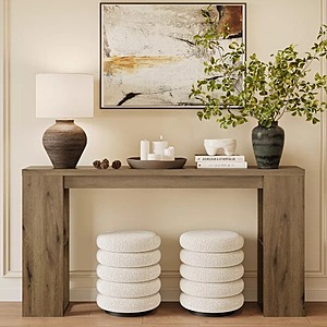 Heynemo 63" Farmhouse Entryway Console Table w/ Side Storage Shelves $83 + Free Shipping