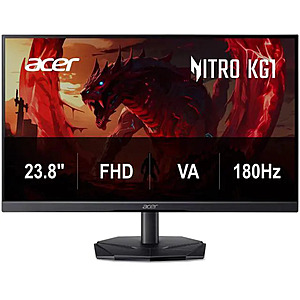 23.8" Acer Nitro KG241Y P3bip 180Hz FHD (1920 x 1080) Gaming Monitor $90 + Free Shipping