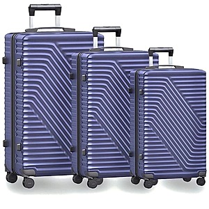 3-Piece Sugift Hardshell Luggage Set w/ Spinner Wheels & TSA Lock (Blue) $65 + Free Shipping