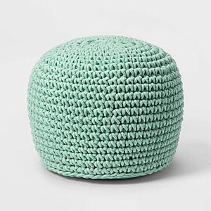 16" Cloud Island Knitted Kid's Pouf Ottoman (Mint) $21 + Free Shipping
