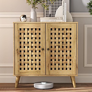 31.5" RoyalCraft Accent Buffet Cabinet w/ Basket Weave Doors & Oak Legs $54 + Free Shipping
