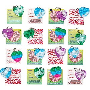 24-Pack Highlights Valentine's Day Pop-It Keychains w/ Puzzle Cards $10 + Free Shipping w/ Prime or $35+ Orders