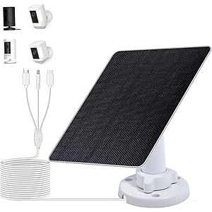 ECO-WORTHY 5W 5V Solar Panel Charger Kit for Ring Outdoor Cameras $11 + Free Shipping w/ Prime or $35+ Orders