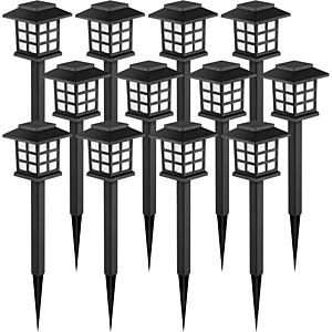 Prime Members: 12-Pack GIGALUMI Solar Outdoor Pathway Lights (Warm White) $14.40 + Free Shipping