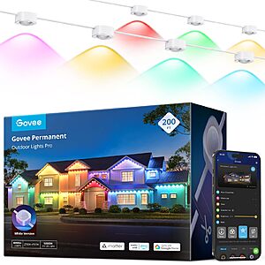 200' Govee Permanent Outdoor IP67 Lights Pro w/ 120 RGBIC LED Lights $460 + Free S&H