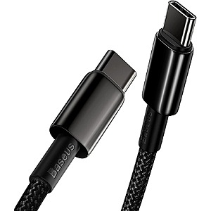 3.3' Baseus 100W PD 5A QC 4.0 Fast Charging Braided USB-C to USB-C Cable