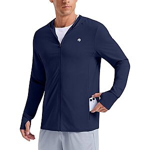 PINSPARK Men's UPF 50+ Full-Zip Hooded Jacket (Various Colors)