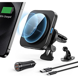 ESR 15W MagSafe Air Vent Car Mount Charger w/ 36W QC 3.0 Car Adapter