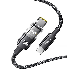 6.6' Baseus 100W USB-C to USB-C Fast Charging Cable w/ LED Display