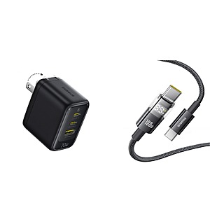 Prime Members: 3-Port 70W Baseus Enerfill USB-C Charger + 3.3' 100W USB-C Cable $27 + Free S&H