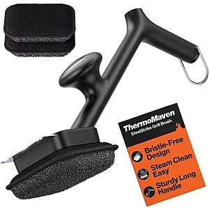 ThermoMaven Bristle-Free BBQ Grill Brush w/ 3 Replaceable Heads