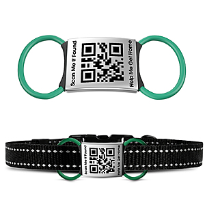 TechMark Slide-on QR Code Dog Tag for 1" Collars $4 & More + Free S&H