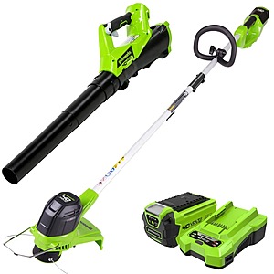 Greenworks 40V 12" Cordless String Trimmer & 390 CFM Leaf Blower w/ 2.0Ah Battery $102 + Free S&H