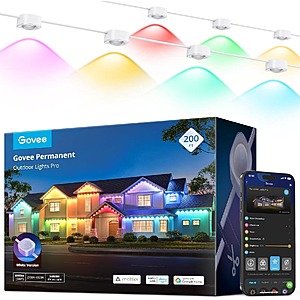 Prime: 200' Govee Permanent Outdoor IP67 Lights Pro w/ 120 RGBIC LED Lights $460 + Free S&H