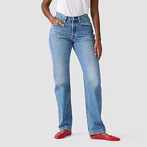 Levi's Women's 501 Curve High-Rise Straight Leg Jeans (Blue Solargenic) $18 + Free S&H