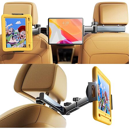 LISEN 3-in-1 Adjustable Tablet Holder Mount for Car w/ Extendable Arm & Swivel $10.25 + Free Shipping w/ Prime or $35+ Orders