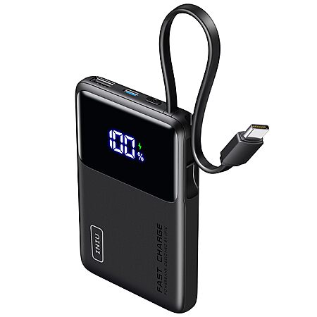 INIU 45W 10000mAh Slimmest USB C In / Out Power Bank w/ Built-in USB-C Cable $13.35 + Free Shipping w/ Prime or $35+ Orders