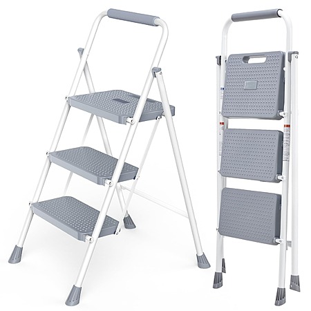 NEWBULIG 3-Step Folding Ladder Anti-Slip Stool $25.27 + Free Shipping w/ Prime or $35+ Orders