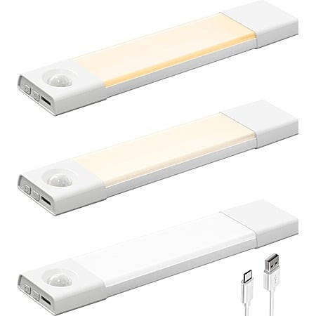 3-Pk EZVALO 7.8" USB-C Rechargeable Dimmable 3-Color Motion Sensor Step Lights $9.40 + Free Shipping w/ Prime or $35+ Orders