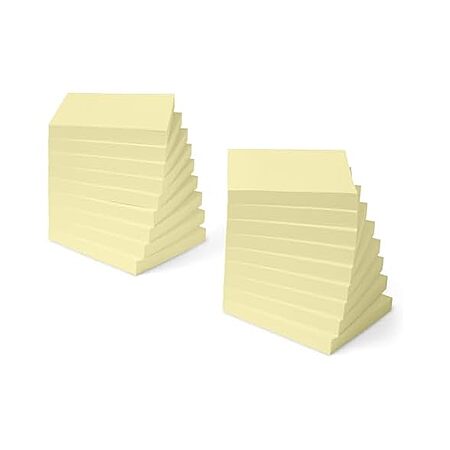 18-Pack 100-Piece 3" x 3" Amazon Basics Square Sticky Notes (Yellow) $5.95 + Free Shipping w/ Prime
