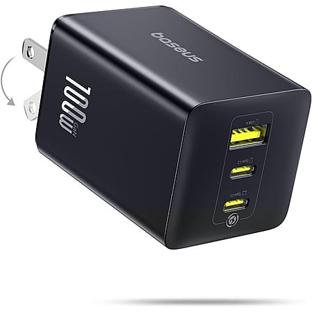 100W Baseus 3-Port USB-C GaN Wall Charger (2x USB-C & USB-A) $22 + Free Shipping