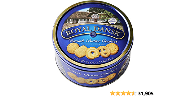 Royal Dansk Danish Cookies Tin, butter, 24 Ounce - $5.41