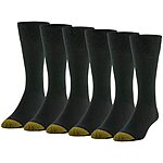 6-Pairs Gold Toe Men's Cambridge Crew Socks (Black) $12.10