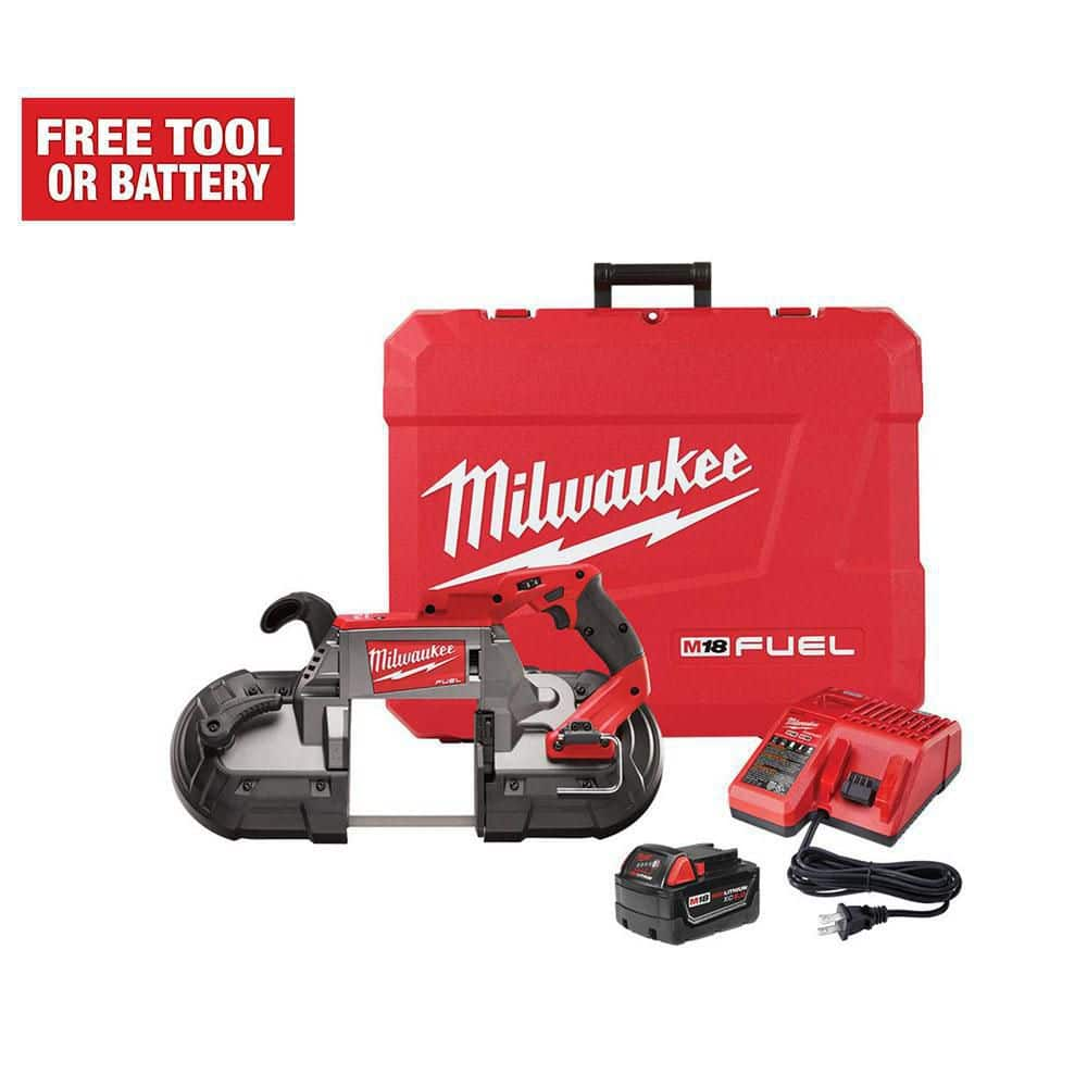 Milwaukee M18 FUEL 18V Lithium-Ion Brushless Cordless Deep Cut Band Saw with One 5.0 Ah Battery, Charger, Hard Case 2729-21 - The Home Depot $271.18