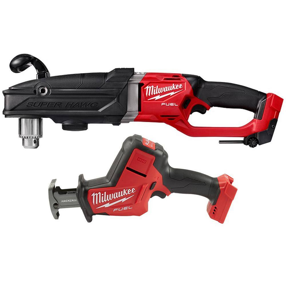 Milwaukee M18 FUEL 18-Volt Lithium-Ion Brushless Cordless GEN 2 Super Hawg 1/2 in. Right Angle Drill with M18 FUEL Hackzall 2809-20-2719-20 - $379 at The Home Depot
