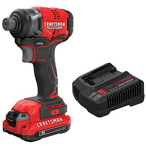 CRAFTSMAN V20 1/4" Cordless Brushless RP Impact Driver Kit w/ Battery & Charger $59 + Free Shipping