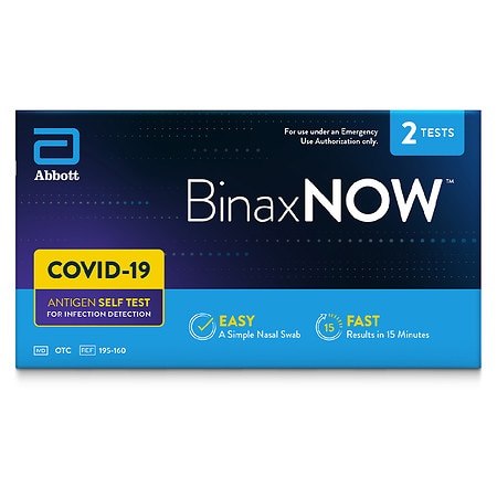 In Stock for Shipping at Walgreens - BinaxNOW COVID-19 Antigen Rapid Self-Test $23.99
