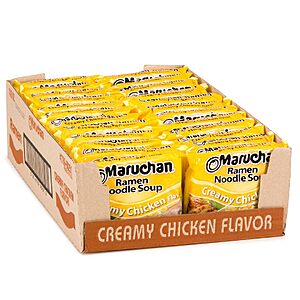 24-Count 3-Oz Maruchan Creamy Chicken Instant Ramen Noodles .30 w/ Subscribe & Save