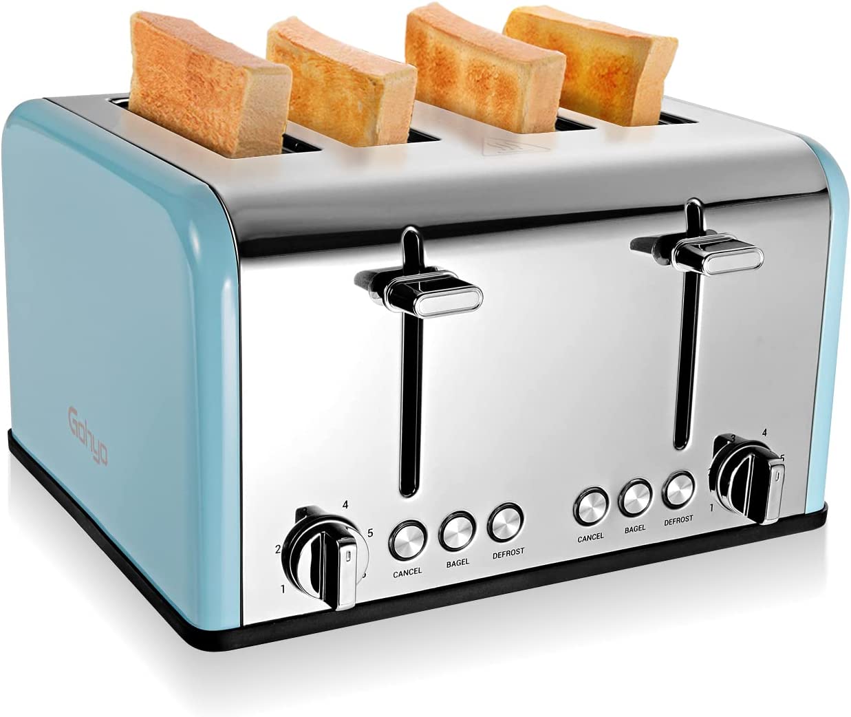 4 Slice Toaster 100% Stainless Steel with Wide Slots & Removable Crumb Tray $19.98