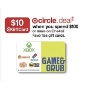 (6/1/25 to 6/7/25) $10 Target GC Back WYB $100 in select One4All GC at Target