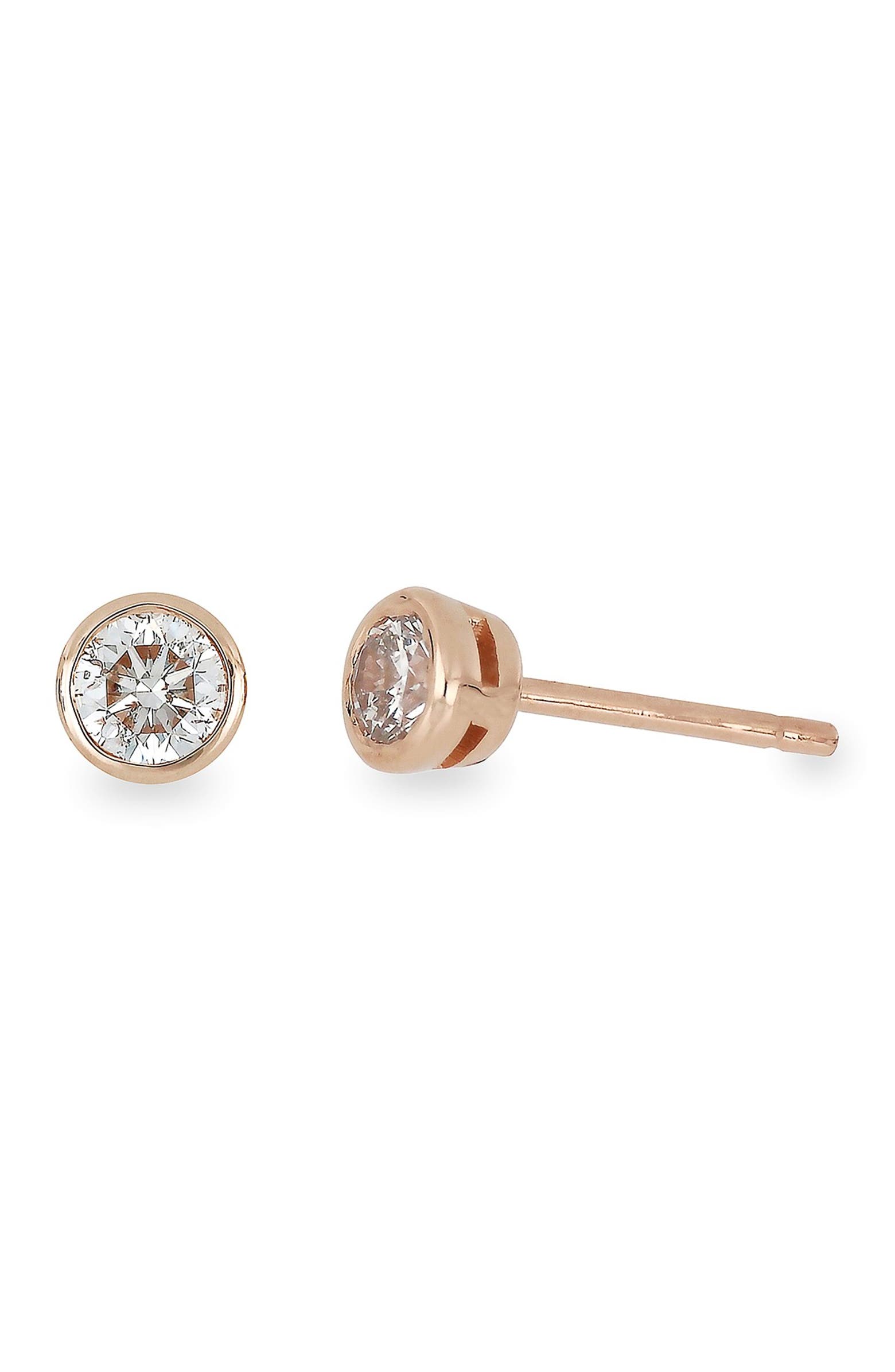 Bony Levy 14K Gold Bezel Set Diamond Stud Earrings - 0.25 ctw; rose, white & yellow gold; $215.22 + Free Shipping
