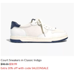Madewell Court Sneakers in Classic Indigo $47.19