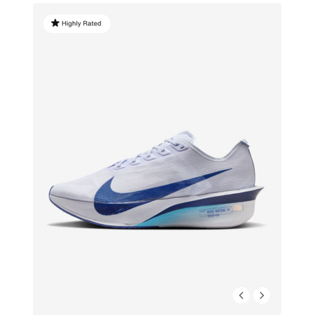 Nike Men's Vaporfly 4 Road Racing Shoes in White | HF6414-100 $115.48