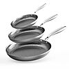 COOKER KING Non-toxic Frying Pans Set of 3 (8+10+12 Inch), Tri Ply Stainless Steel Pans, Skillets Dishwasher &amp;amp; Oven Safe, Compatible with All Cooktops $56.99